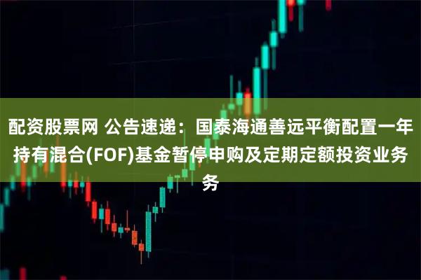 配资股票网 公告速递：国泰海通善远平衡配置一年持有混合(FOF)基金暂停申购及定期定额投资业务