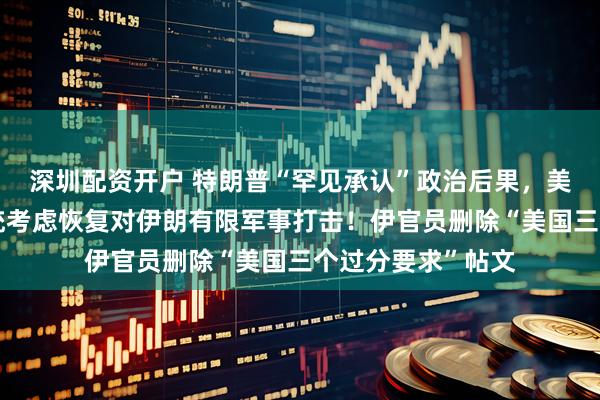 深圳配资开户 特朗普“罕见承认”政治后果，美官员透露：美总统考虑恢复对伊朗有限军事打击！伊官员删除“美国三个过分要求”帖文